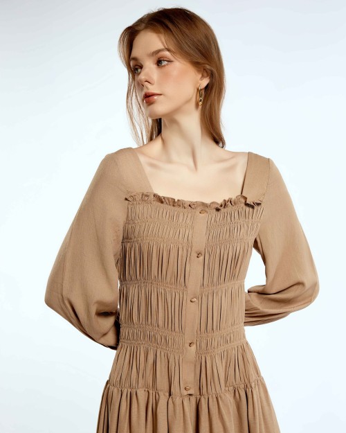 SIXDO Woven Flared Dress 2025
